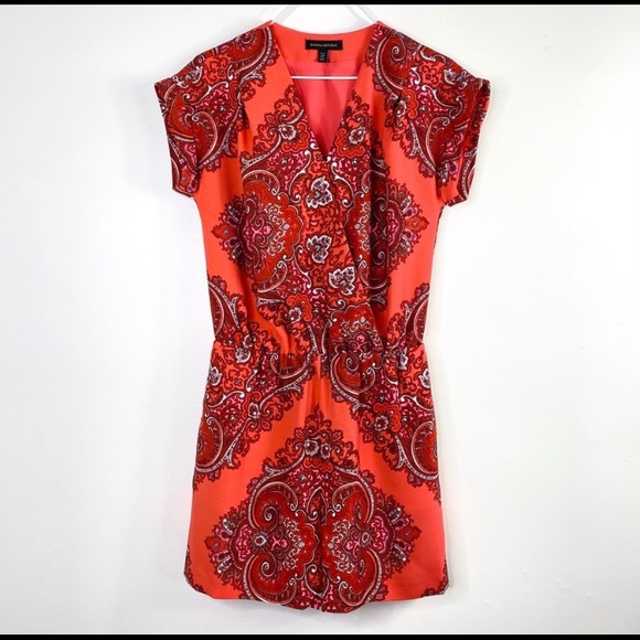 NWOT Banana Republic Paisley Print Romper Red - Picture 3 of 7